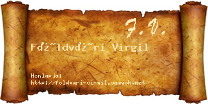 Földvári Virgil névjegykártya